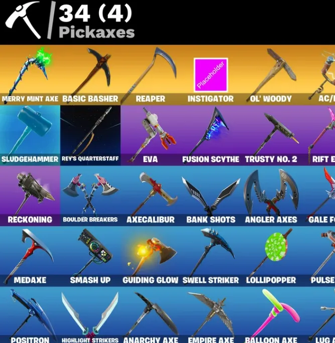 F862 Black Knight, Reaper, Sparkle Specialist, Blue Squire, Royale Knight, Merry Mint, Take The L, Floss, OG STW (G)